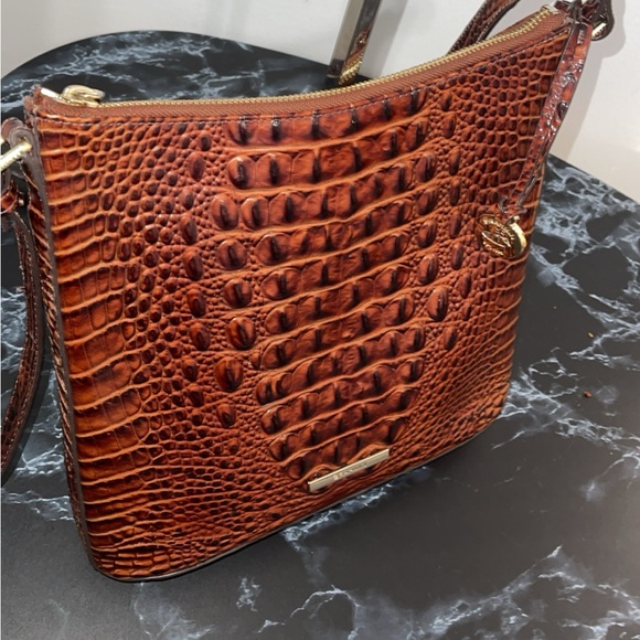 BRAHMIN Melbourne Collection Handbag Katie Leather Crocodile Crossbody AUTHENTIC - Picture 9 of 16